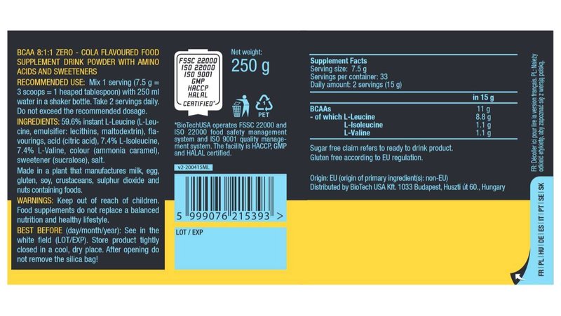 BCAA 8:1:1 Zero