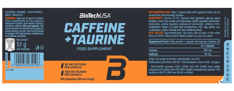 Cafeína + Taurina