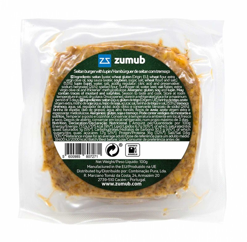 Hambúrguer Seitan com Tremoço